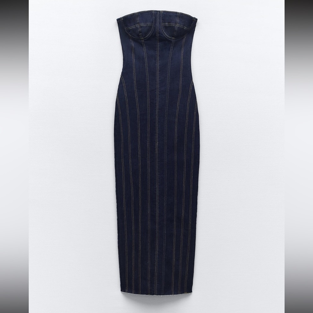 Zara denim midi dress